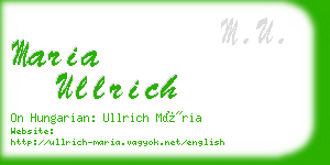 maria ullrich business card